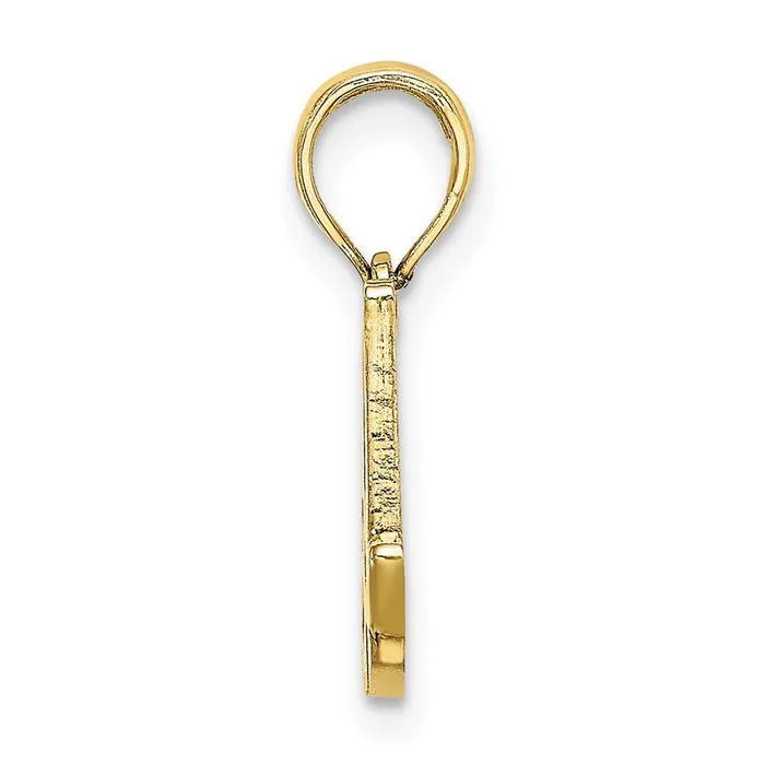 Charm Necklaces 10k Yellow Gold Polished A Script Initial Charm TreasureFineJewelers