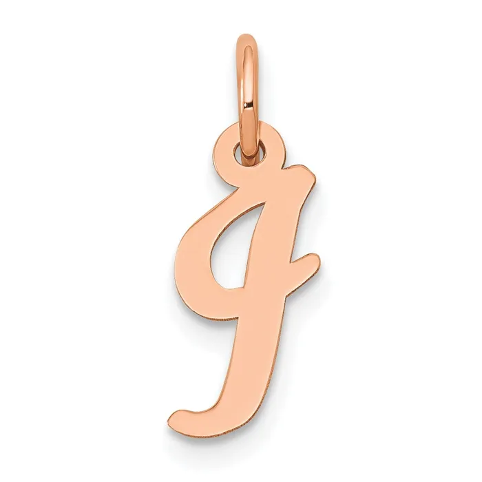 Charm Necklaces 14k Rose Gold Small Script Letter I Initial Charm TreasureFineJewelers Charm Necklaces 14k Rose Gold Small Script Letter I Initial Charm TreasureFineJewelers