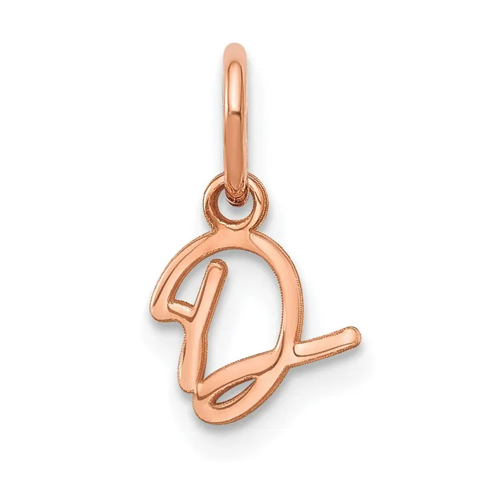 Charm Necklaces 14k Rose Gold Upper case Letter D Initial Charm TreasureFineJewelers Charm Necklaces 14k Rose Gold Upper case Letter D Initial Charm TreasureFineJewelers