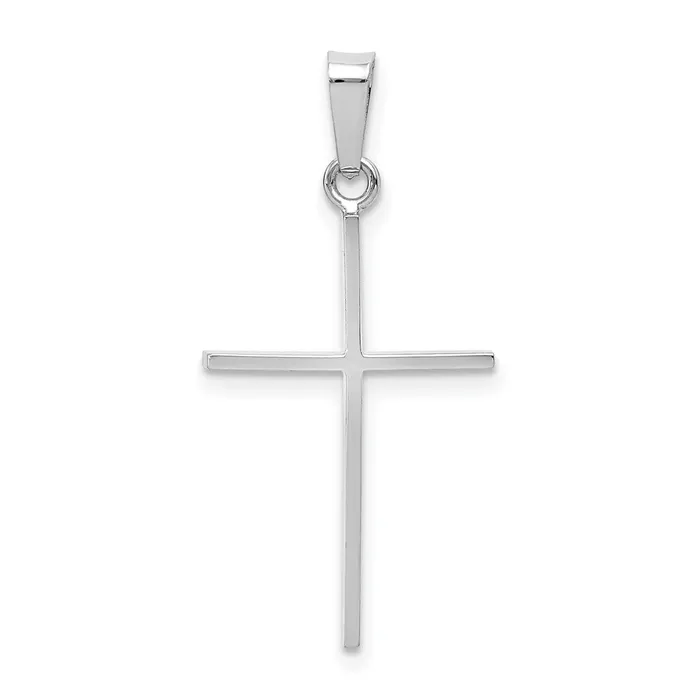 Charm Necklaces 14k White Gold Cross Charm TreasureFineJewelers