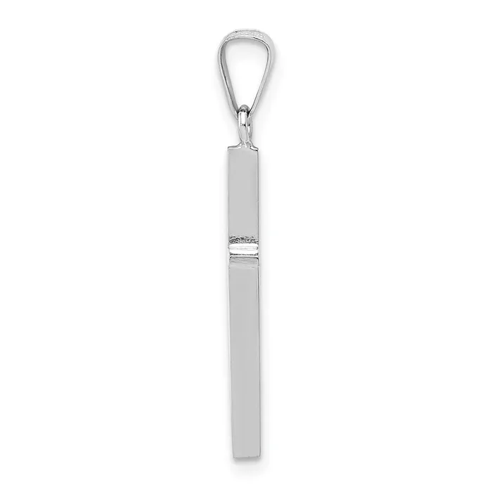 Charm Necklaces 14k White Gold Cross Charm TreasureFineJewelers