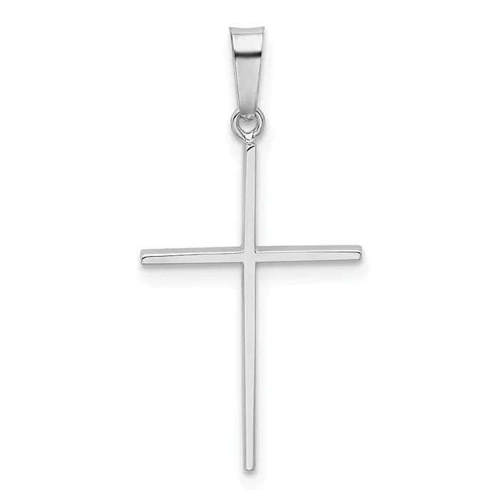 Charm Necklaces 14k White Gold Cross Charm TreasureFineJewelers
