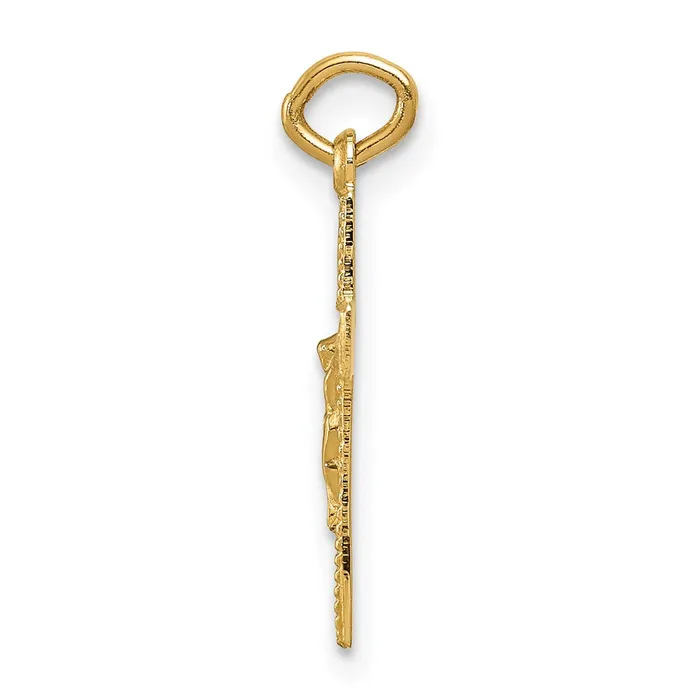 Charm Necklaces 14k Yellow Gold INRI Crucifix Charm TreasureFineJewelers
