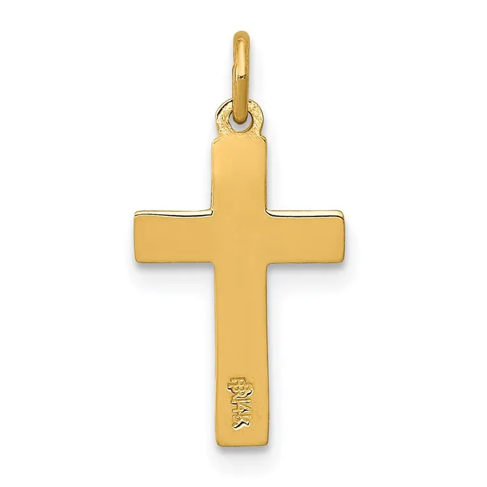 Charm Necklaces 14k Yellow Gold INRI Crucifix Charm TreasureFineJewelers