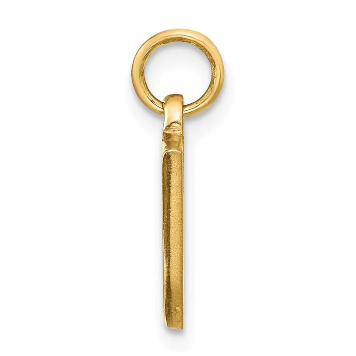 Charm Necklaces 14k Yellow Gold Satin Diamondcut Letter U Initial Charm TreasureFineJewelers
