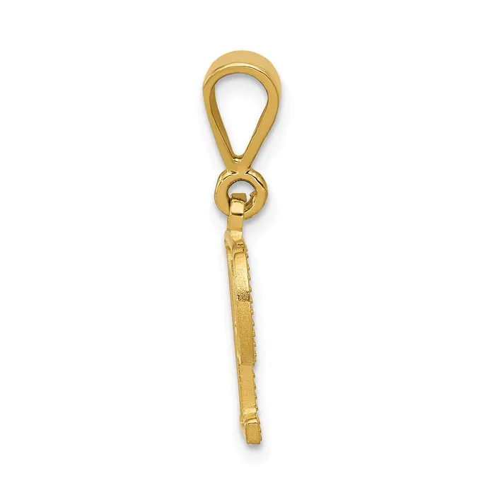 Charm Necklaces 14k Yellow Gold Textured Initial P Charm TreasureFineJewelers