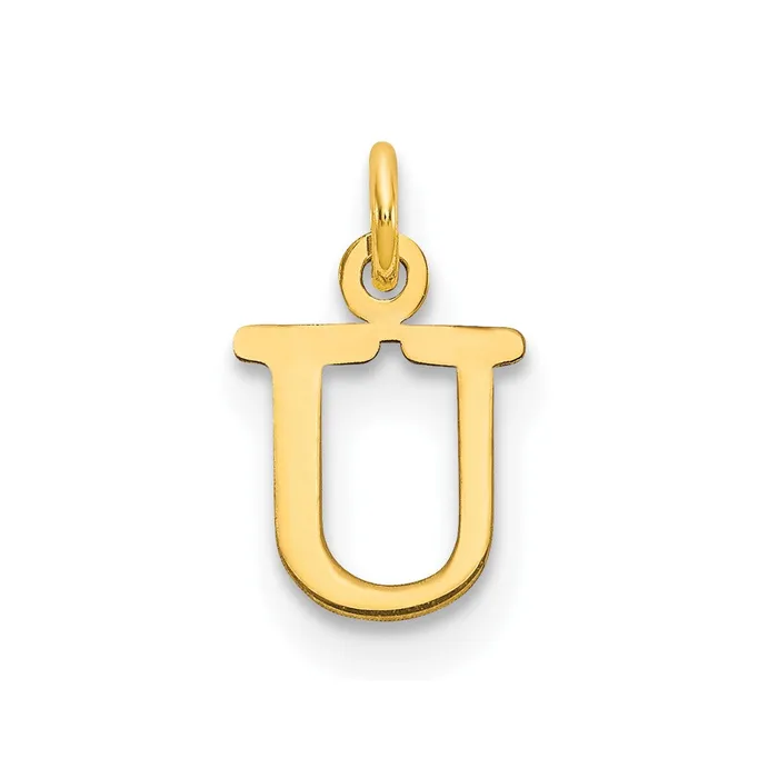 Charm Necklaces TreasureFineJewelers 10k Yellow Gold Cutout Letter U Initial Charm Charm Necklaces TreasureFineJewelers 10k Yellow Gold Cutout Letter U Initial Charm