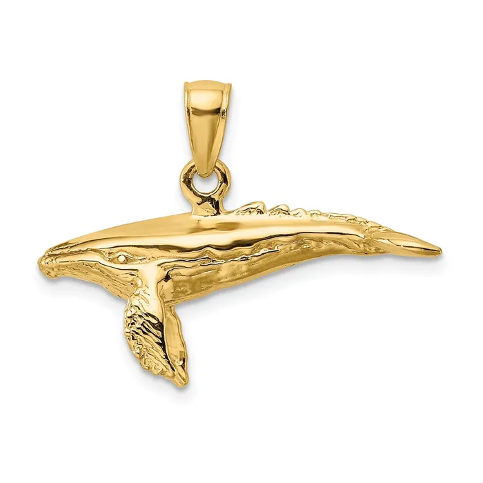 Charm Necklaces TreasureFineJewelers 14K 3D w Textured Underside Humpback Whale Charm Charm Necklaces TreasureFineJewelers 14K 3D w Textured Underside Humpback Whale Charm