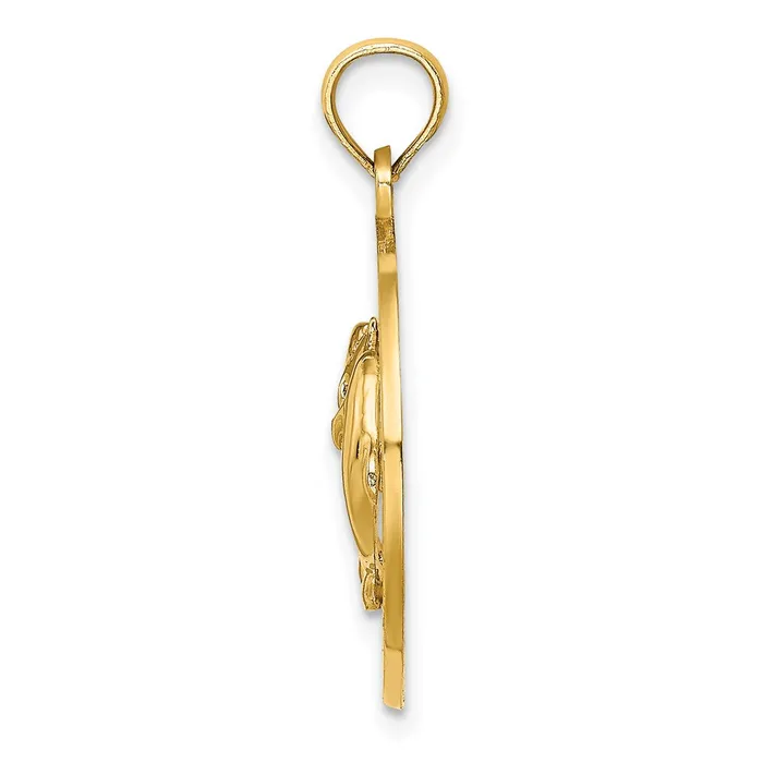 Charm Necklaces TreasureFineJewelers 14K CANCUN wDolphin Circle Charm