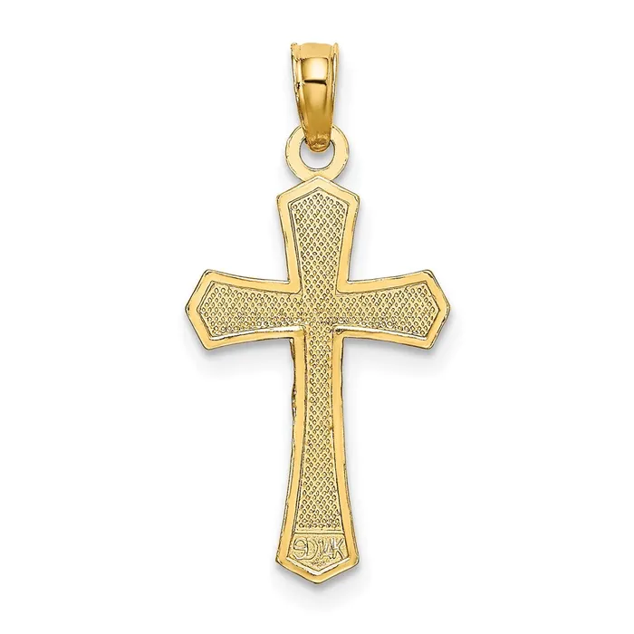 Charm Necklaces TreasureFineJewelers 14K Crucifix W Beveled Edges Charm