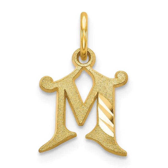Charm Necklaces TreasureFineJewelers 14k Yellow Gold Letter M Initial Charm Charm Necklaces TreasureFineJewelers 14k Yellow Gold Letter M Initial Charm