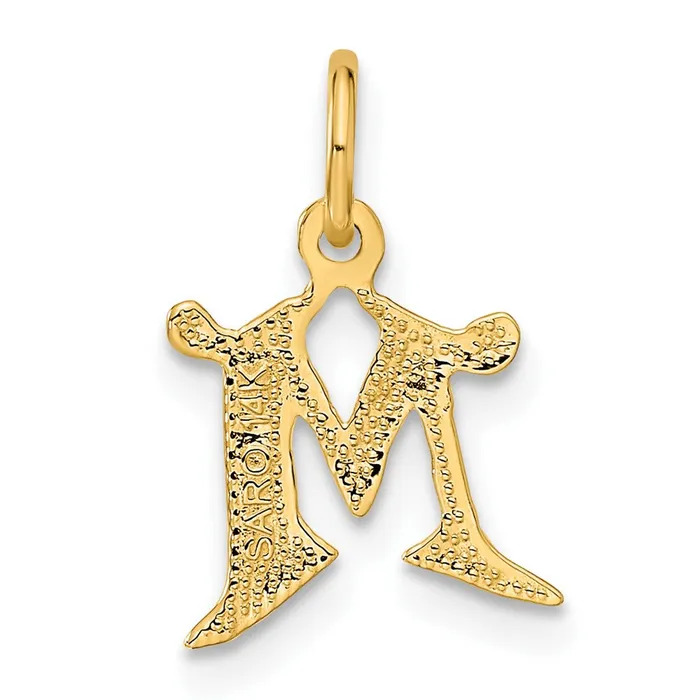 Charm Necklaces TreasureFineJewelers 14k Yellow Gold Letter M Initial Charm