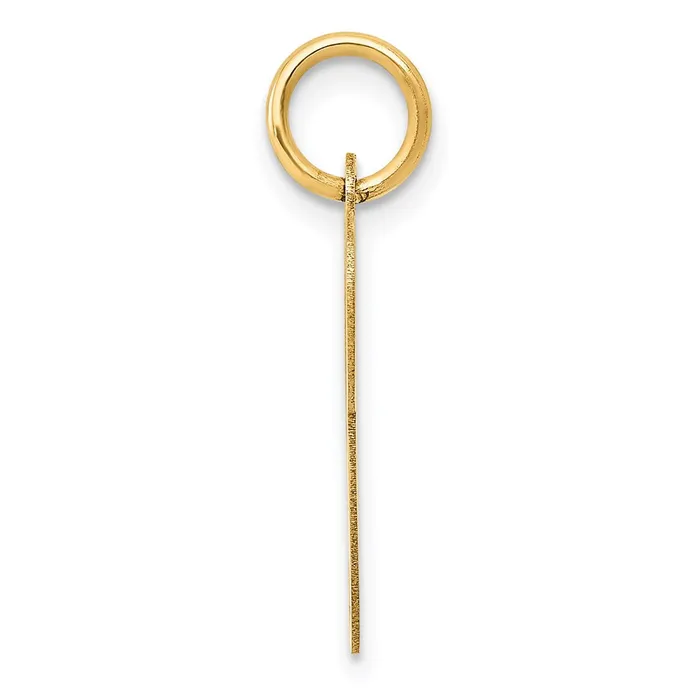 Charm Necklaces TreasureFineJewelers 14k Yellow Gold Medium Fancy Script Letter P Initial Charm