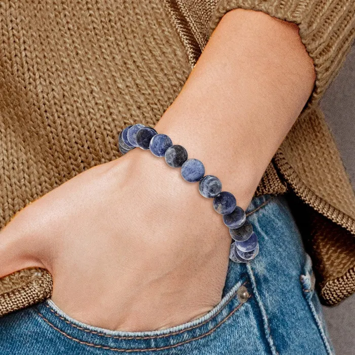 Chisel 8mm Sodalite Agate Beaded Stretch Bracelet TreasureFineJewelers Bracelets