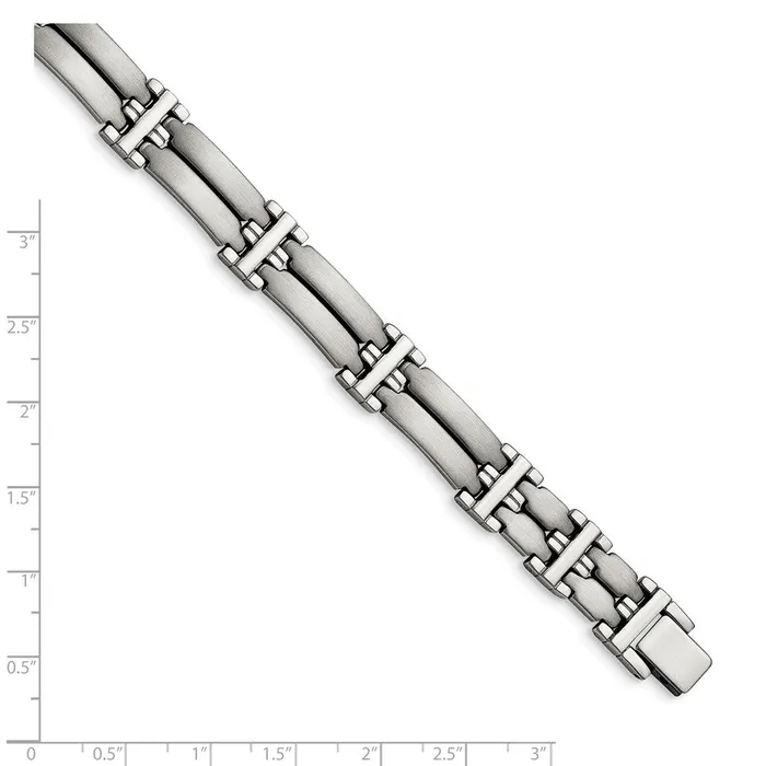 Chisel Stainless Steel Brushed and Polished 85 inch Link Bracelet TreasureFineJewelers Bracelets