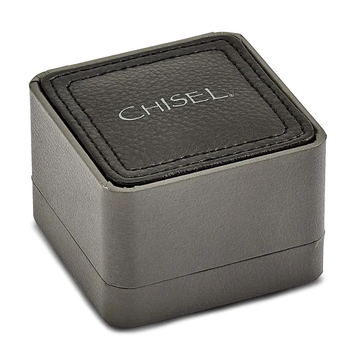 Chisel Stainless Steel Polished Black Rubber Rectangle Cufflinks TreasureFineJewelers Bracelets