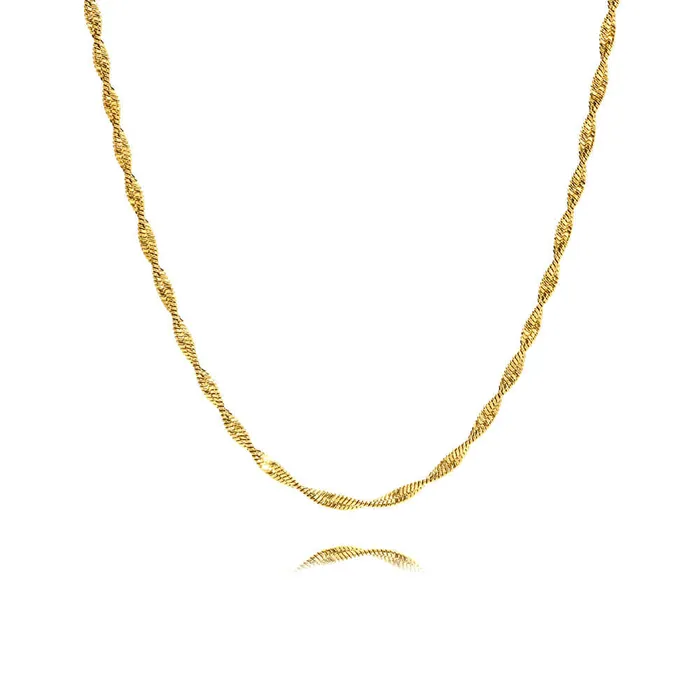Classic Twist Snake Bone 18K Gold Plated Chain Necklace Trendolla Jewelry Necklaces Classic Twist Snake Bone 18K Gold Plated Chain Necklace Trendolla Jewelry Necklaces
