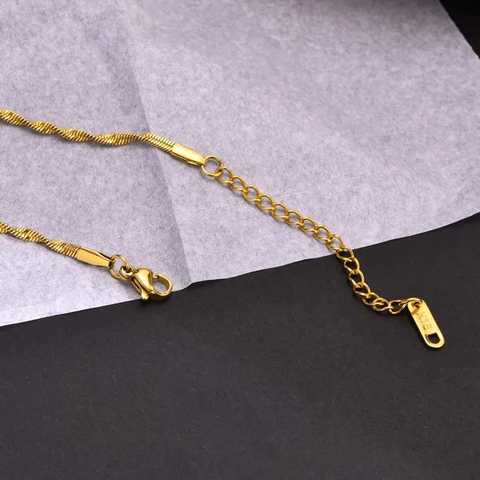 Classic Twist Snake Bone 18K Gold Plated Chain Necklace Trendolla Jewelry Necklaces