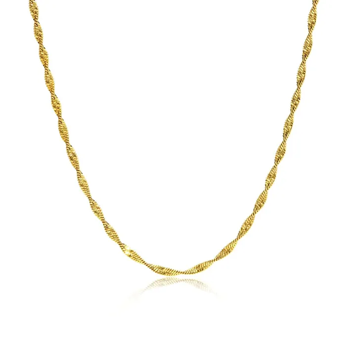 Classic Twist Snake Bone 18K Gold Plated Chain Necklace Trendolla Jewelry Necklaces