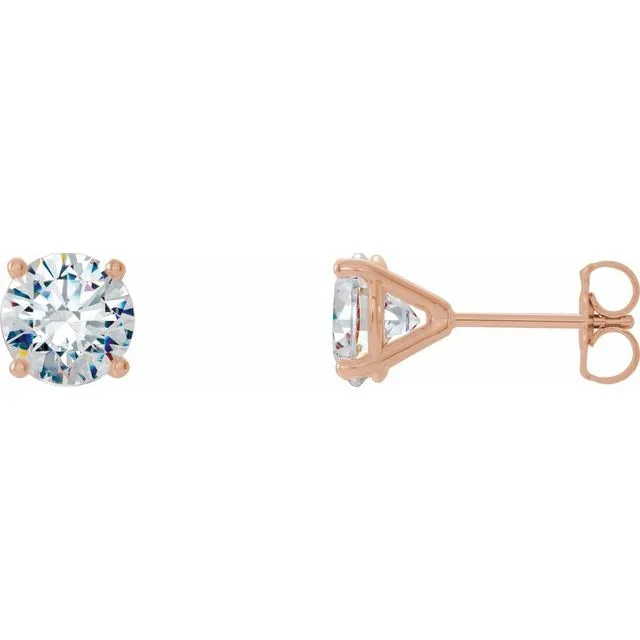 Earrings 14K Rose 12 CTW Diamond 4Prong CocktailStyle Earrings TreasureFineJewelers Earrings 14K Rose 12 CTW Diamond 4Prong CocktailStyle Earrings TreasureFineJewelers