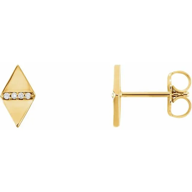 Earrings 14K Yellow 025 CTW Diamond Geometric Earrings TreasureFineJewelers Earrings 14K Yellow 025 CTW Diamond Geometric Earrings TreasureFineJewelers