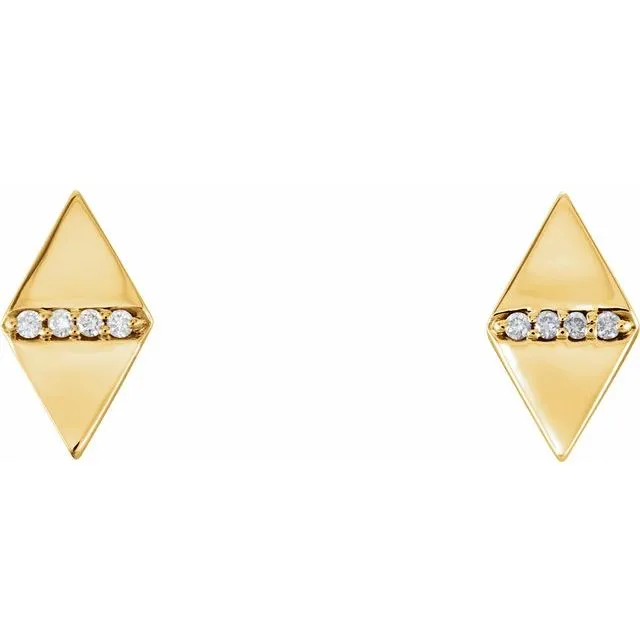 Earrings 14K Yellow 025 CTW Diamond Geometric Earrings TreasureFineJewelers
