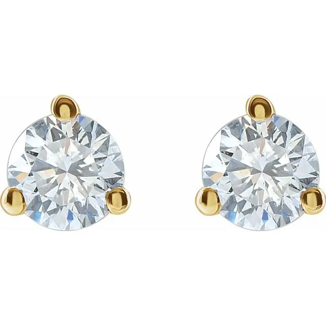 Earrings 14K Yellow Gold 15 CTW LabGrown Diamond Stud Earrings TreasureFineJewelers