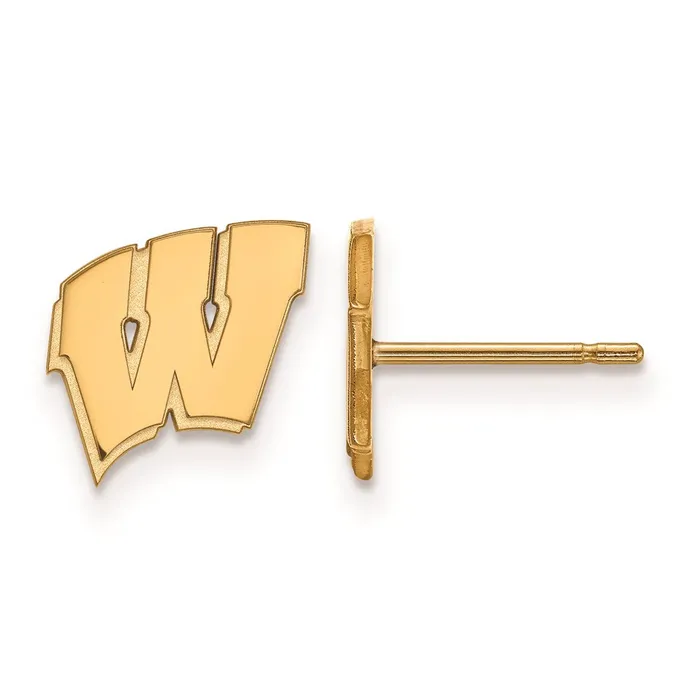 Earrings 14K Yellow Gold University of Wisconsin XS Post Earrings TreasureFineJewelers Earrings 14K Yellow Gold University of Wisconsin XS Post Earrings TreasureFineJewelers
