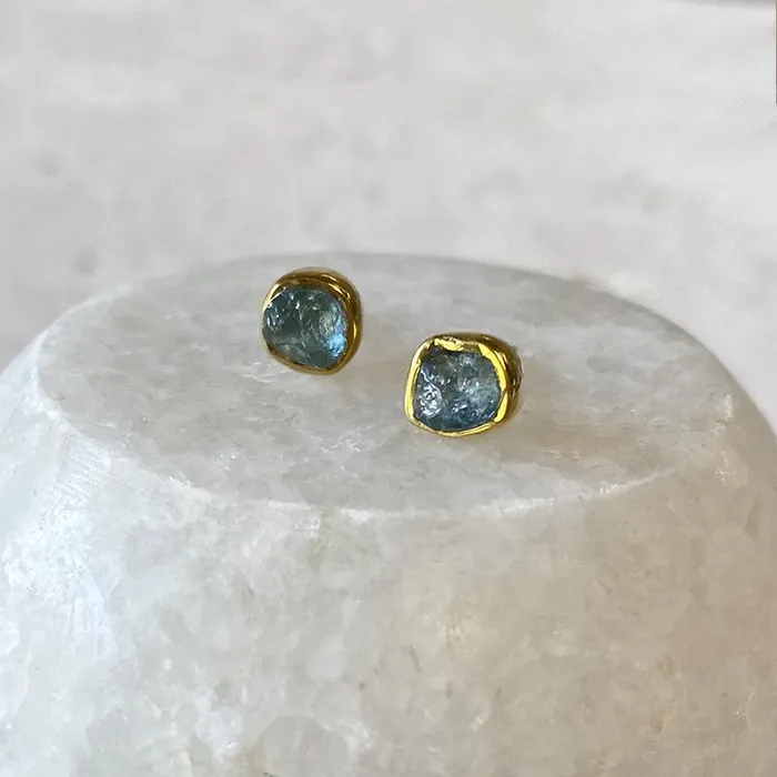 Earrings Aquamarine Stud Earrings Robindira Unsworth