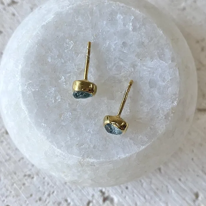 Earrings Aquamarine Stud Earrings Robindira Unsworth