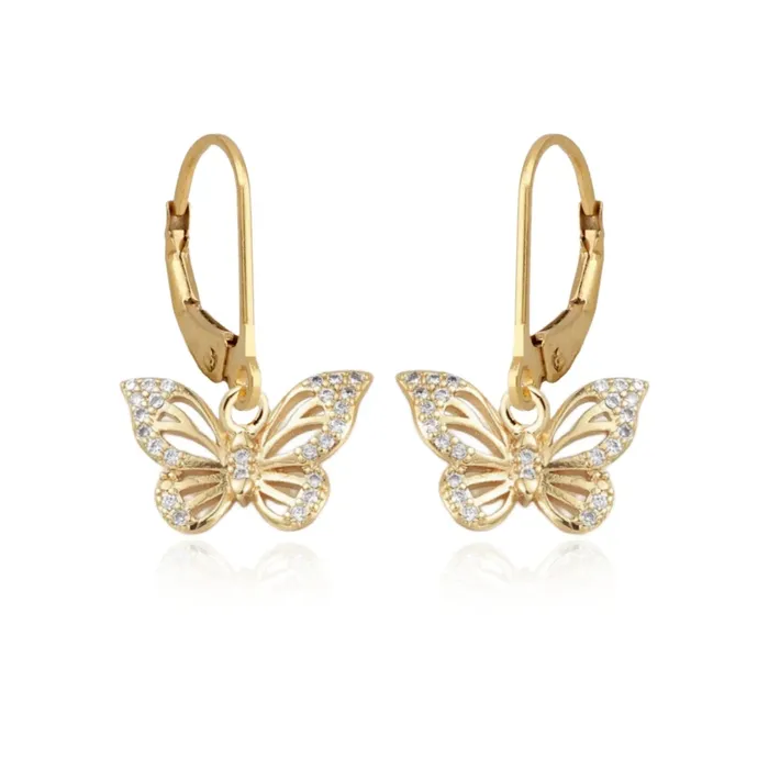 Earrings Open gold butterfly earrings Perfect Piercing