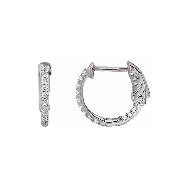 Earrings Platinum 14 CTW Diamond InsideOutside 145 mm Hoop Earrings TreasureFineJewelers Earrings Platinum 14 CTW Diamond InsideOutside 145 mm Hoop Earrings TreasureFineJewelers