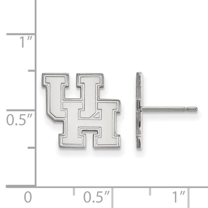 Earrings TreasureFineJewelers 10K White Gold University of Houston Small Post Earrings