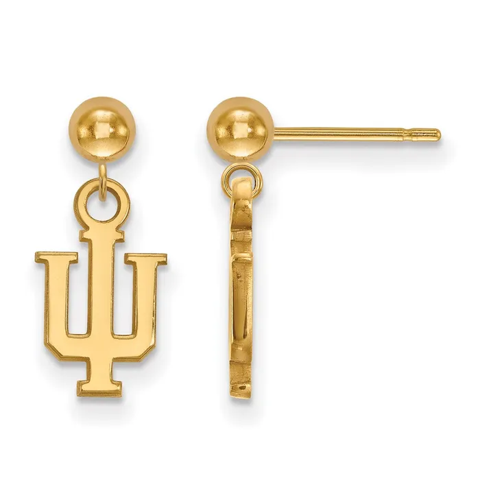 Earrings TreasureFineJewelers 14k Gold Indiana University IU Dangle Ball Post Earrings Earrings TreasureFineJewelers 14k Gold Indiana University IU Dangle Ball Post Earrings