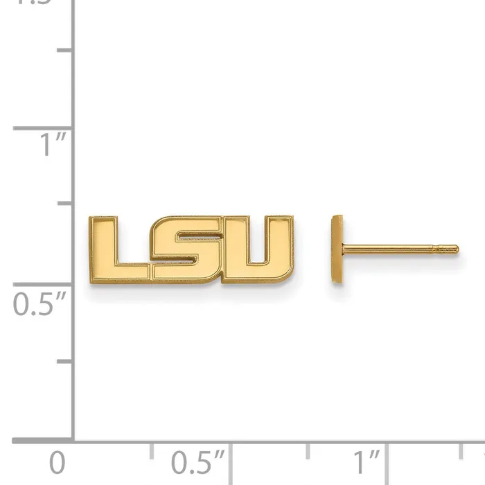 Earrings TreasureFineJewelers 14k Gold Louisiana State University LSU Extra Small Post Earrings