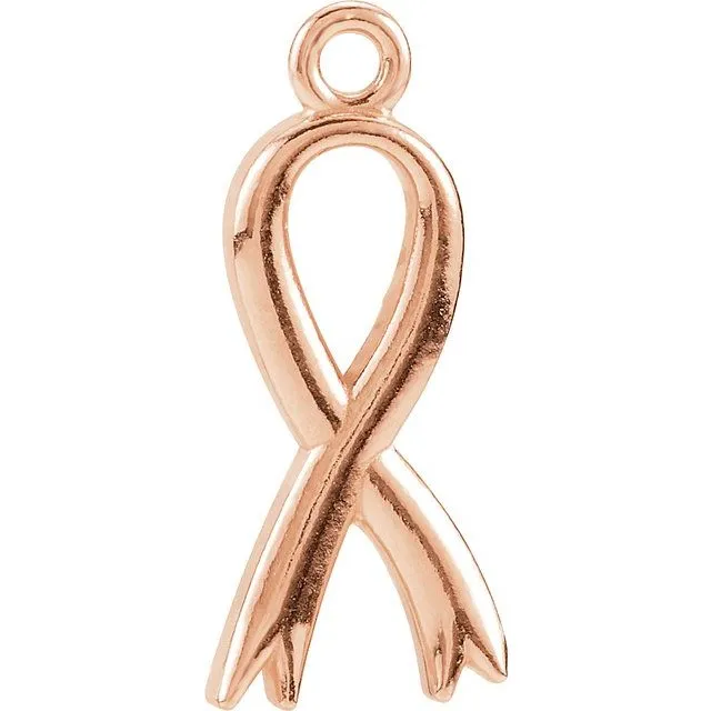 Earrings TreasureFineJewelers 14K Rose Gold Breast Cancer Awareness Ribbon Dangle Earrings TreasureFineJewelers 14K Rose Gold Breast Cancer Awareness Ribbon Dangle