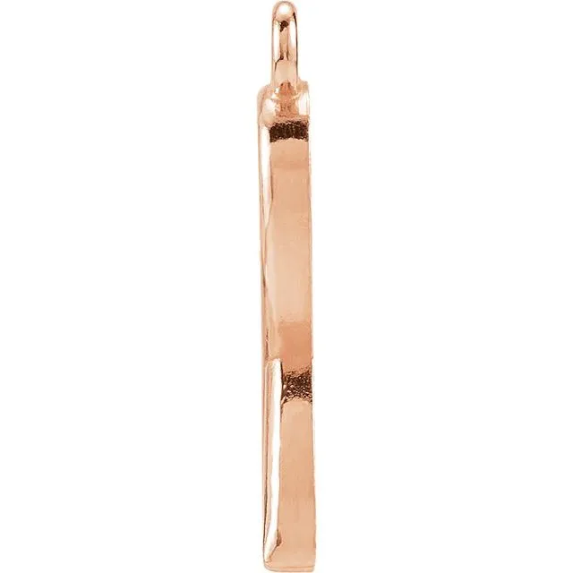 Earrings TreasureFineJewelers 14K Rose Gold Breast Cancer Awareness Ribbon Dangle