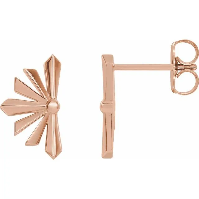 Earrings TreasureFineJewelers 14K Rose Gold Starburst Earrings