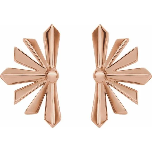 Earrings TreasureFineJewelers 14K Rose Gold Starburst Earrings