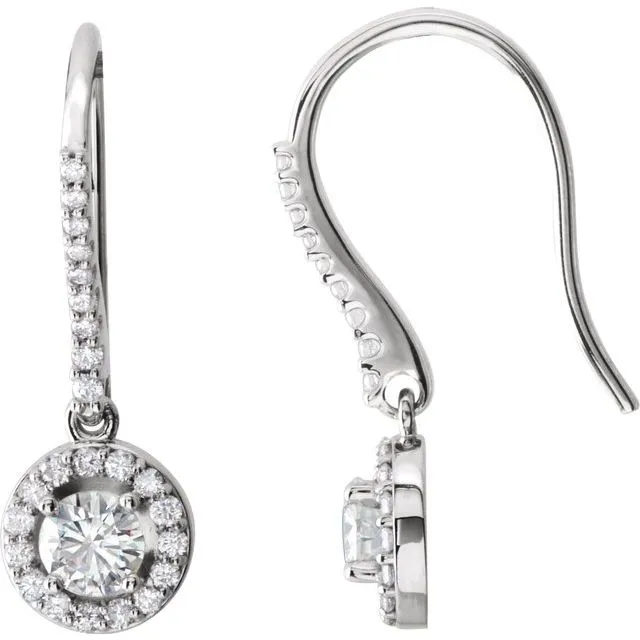 Earrings TreasureFineJewelers 14K White 1 CTW Diamond HaloStyle Earrings Earrings TreasureFineJewelers 14K White 1 CTW Diamond HaloStyle Earrings
