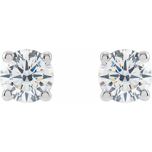 Earrings TreasureFineJewelers 14K White Gold 12 CTW LabGrown Diamond Stud Earrings