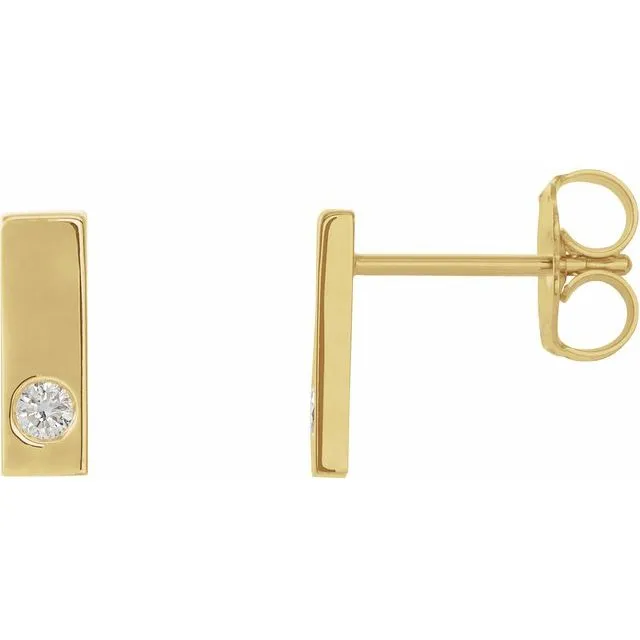 Earrings TreasureFineJewelers 14K Yellow Gold 03 CTW Natural Diamond Bar Earring Earrings TreasureFineJewelers 14K Yellow Gold 03 CTW Natural Diamond Bar Earring