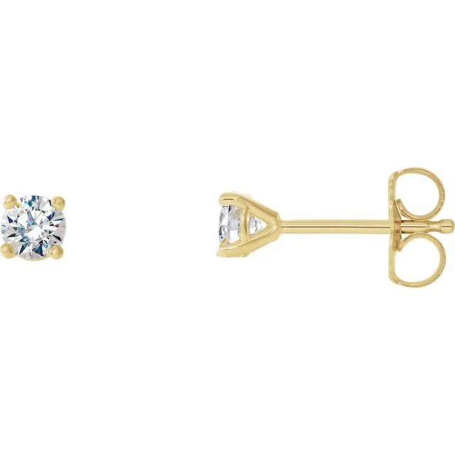Earrings TreasureFineJewelers 14K Yellow Gold 13 CTW LabGrown Diamond 4Prong Stud Earrings Earrings TreasureFineJewelers 14K Yellow Gold 13 CTW LabGrown Diamond 4Prong Stud Earrings