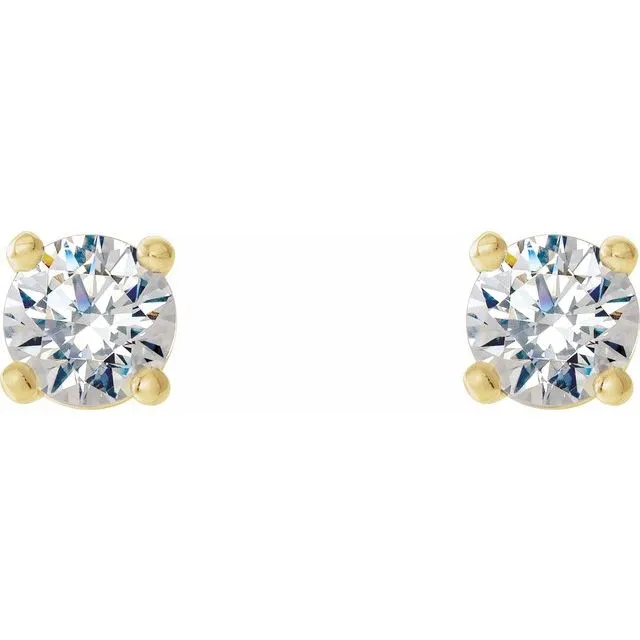 Earrings TreasureFineJewelers 14K Yellow Gold 13 CTW LabGrown Diamond 4Prong Stud Earrings