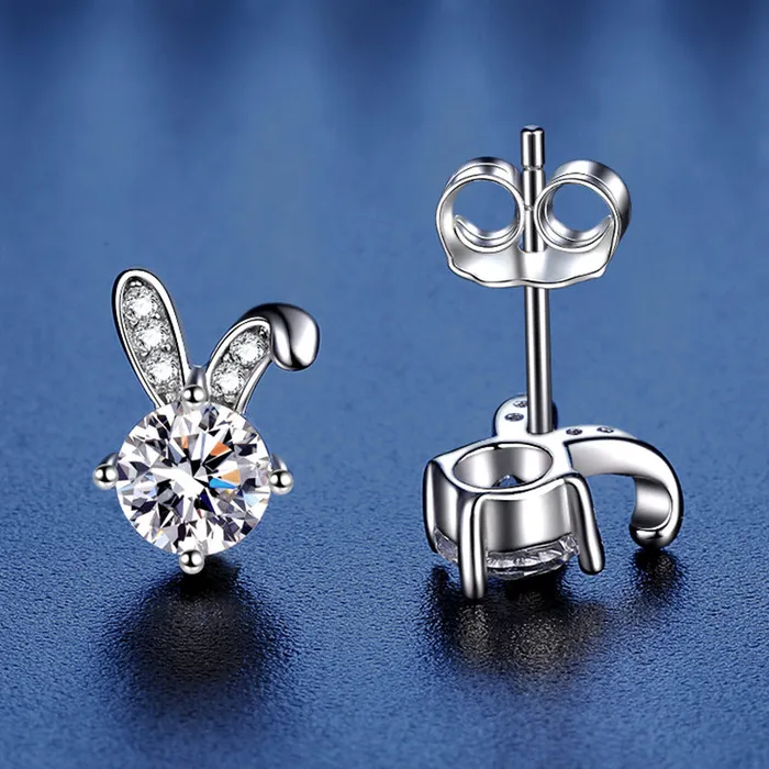 Earrings Trendolla Jewelry Cute Rabbit Moissanite Earrings for Women