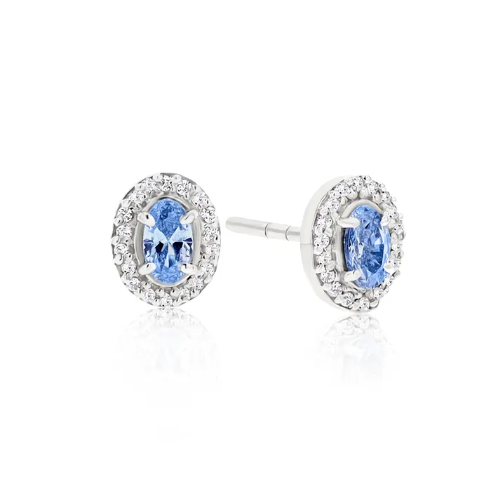 Ema Jewels Earrings Euterpe Light Sapphire Sterling Silver Earrings