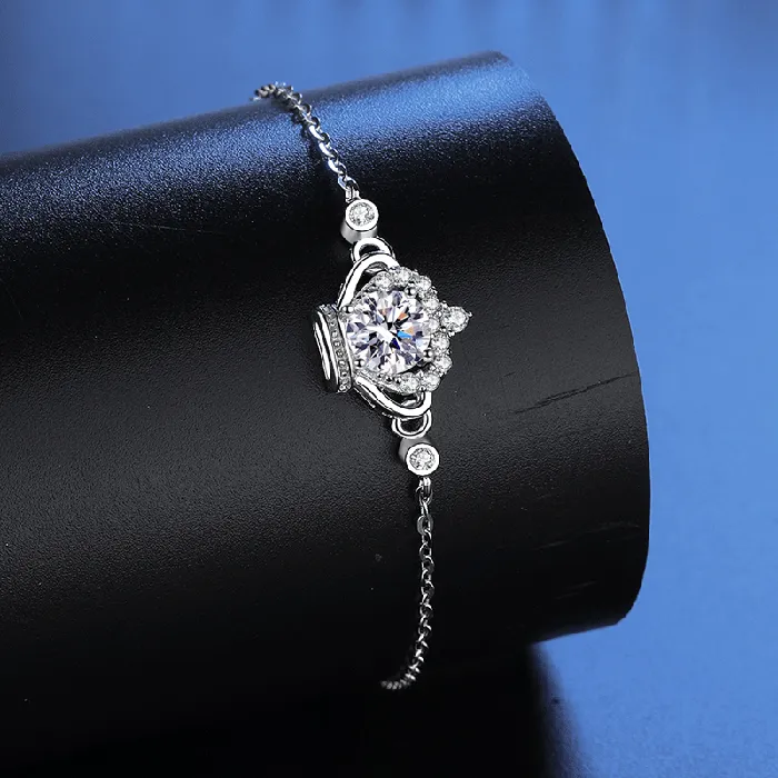 Four Claw Crown Moissanite Bracelet Trendolla Jewelry Bracelets