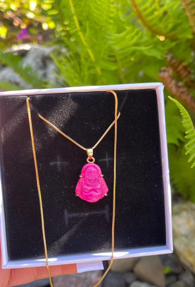 MP Jewelry Necklaces Dainty Pink Buddha Necklace