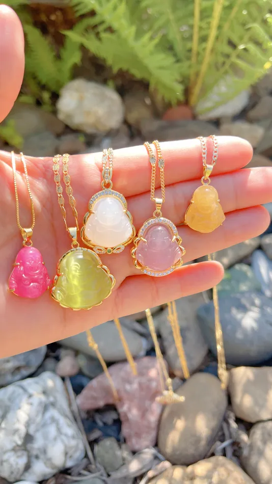 MP Jewelry Necklaces Dainty Pink Buddha Necklace