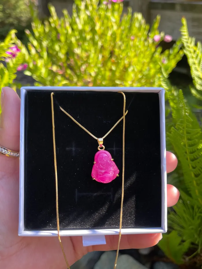 MP Jewelry Necklaces Dainty Pink Buddha Necklace